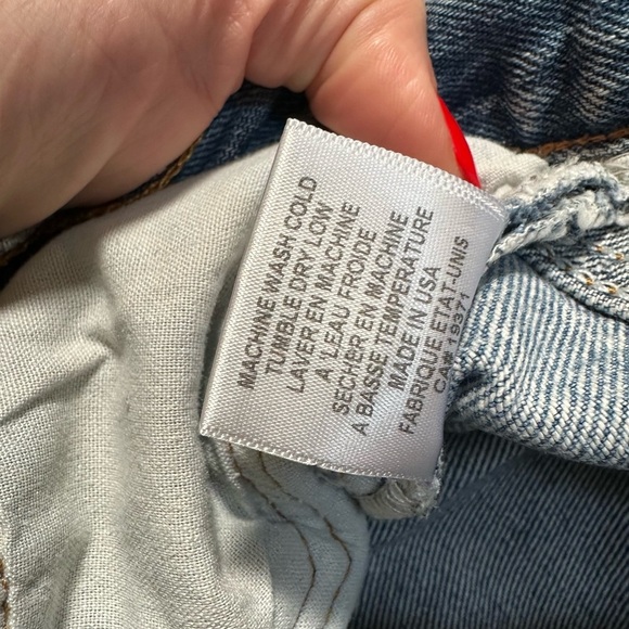 Re/Done Vintage Levi’s 501 destroyed knee raw hem jeans classic wash holes raw - Picture 9 of 17